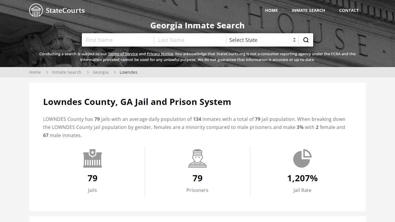 Lowndes County, GA Inmate Search - StateCourts